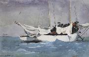 Winslow Homer Key West:Hauling Anchor (mk44) Sweden oil painting artist